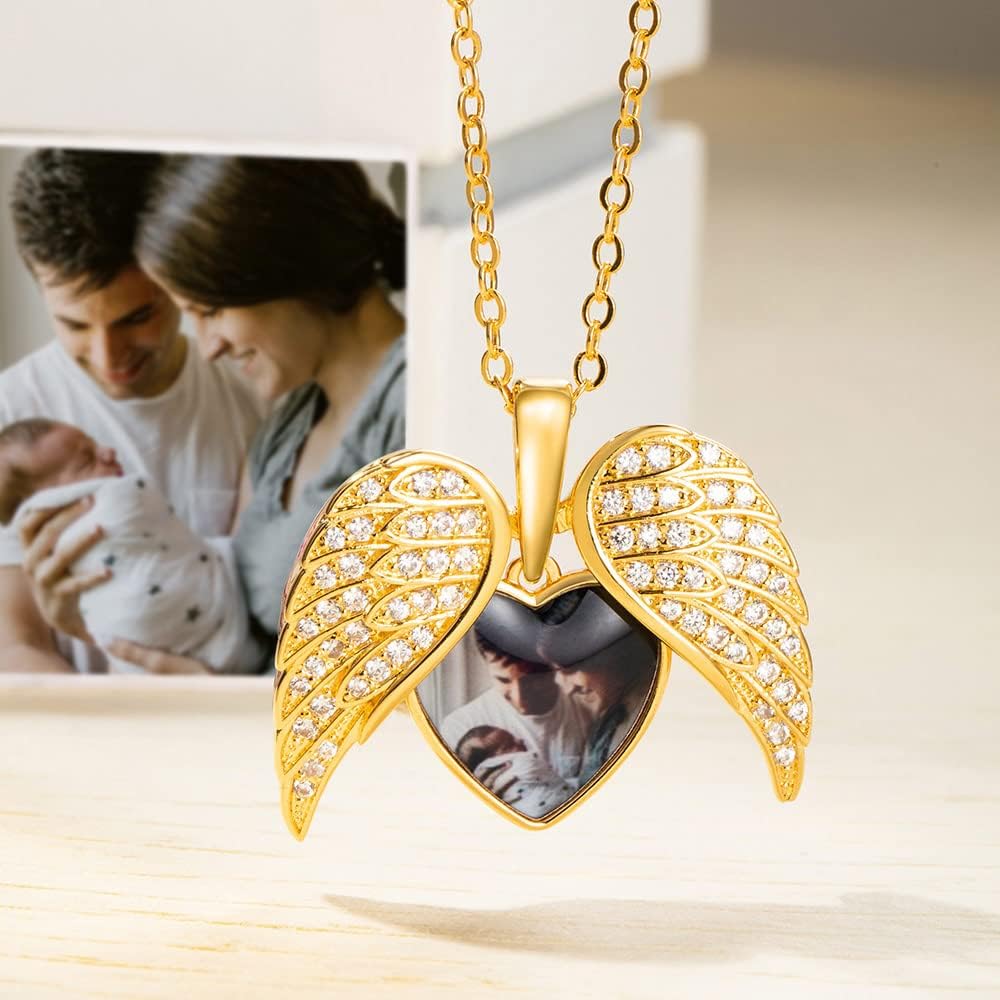 Custom engraved angel necklace